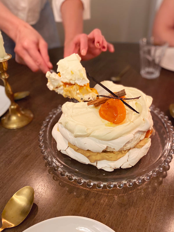 Apricot & Honey Custard Pavlova